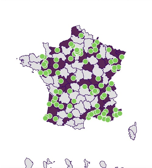 Carte des points de rendez-vous des discussions.