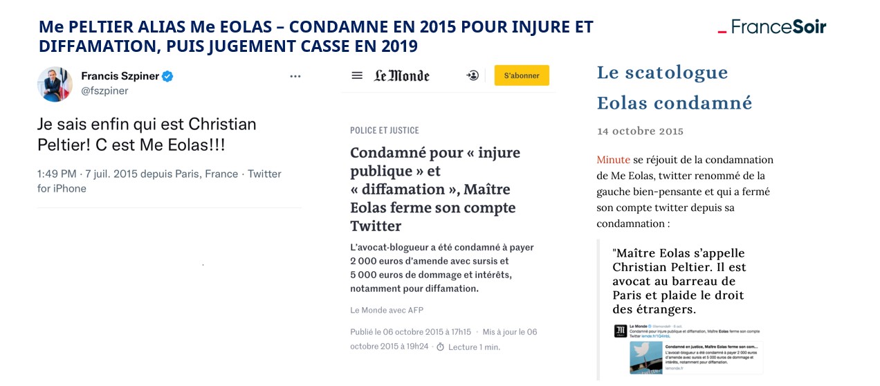 Harcelosphere 3 - Avocat Me Eolas ou encore Me Peltier déjà condamné en 2015 avant que le jugement ne soit cassé en 2019