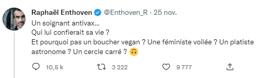 ​​​​Soignants suspendus - Enthoven la palme