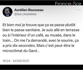 tweet aurelie rousseau pass sanitaire cazeneuve