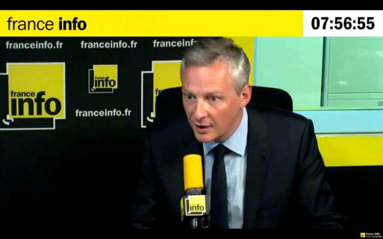 bruno-le-maire-francesoir_7.jpg Bruno Le Maire au micro de France Info.
