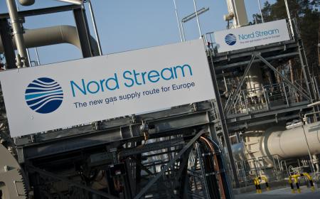 Photo d'archives du 8 novembre 2011 du terminal du gazoduc Nord Stream 1 prise avant son